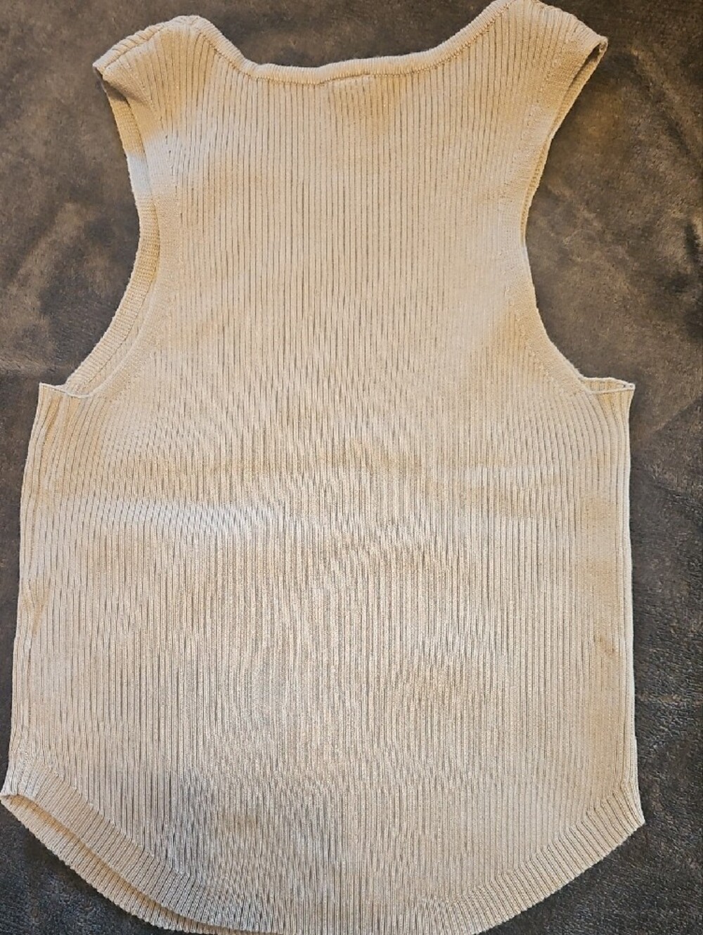 Essentials Ribbed Tank Top - Light Beige - Picture 3 of 3